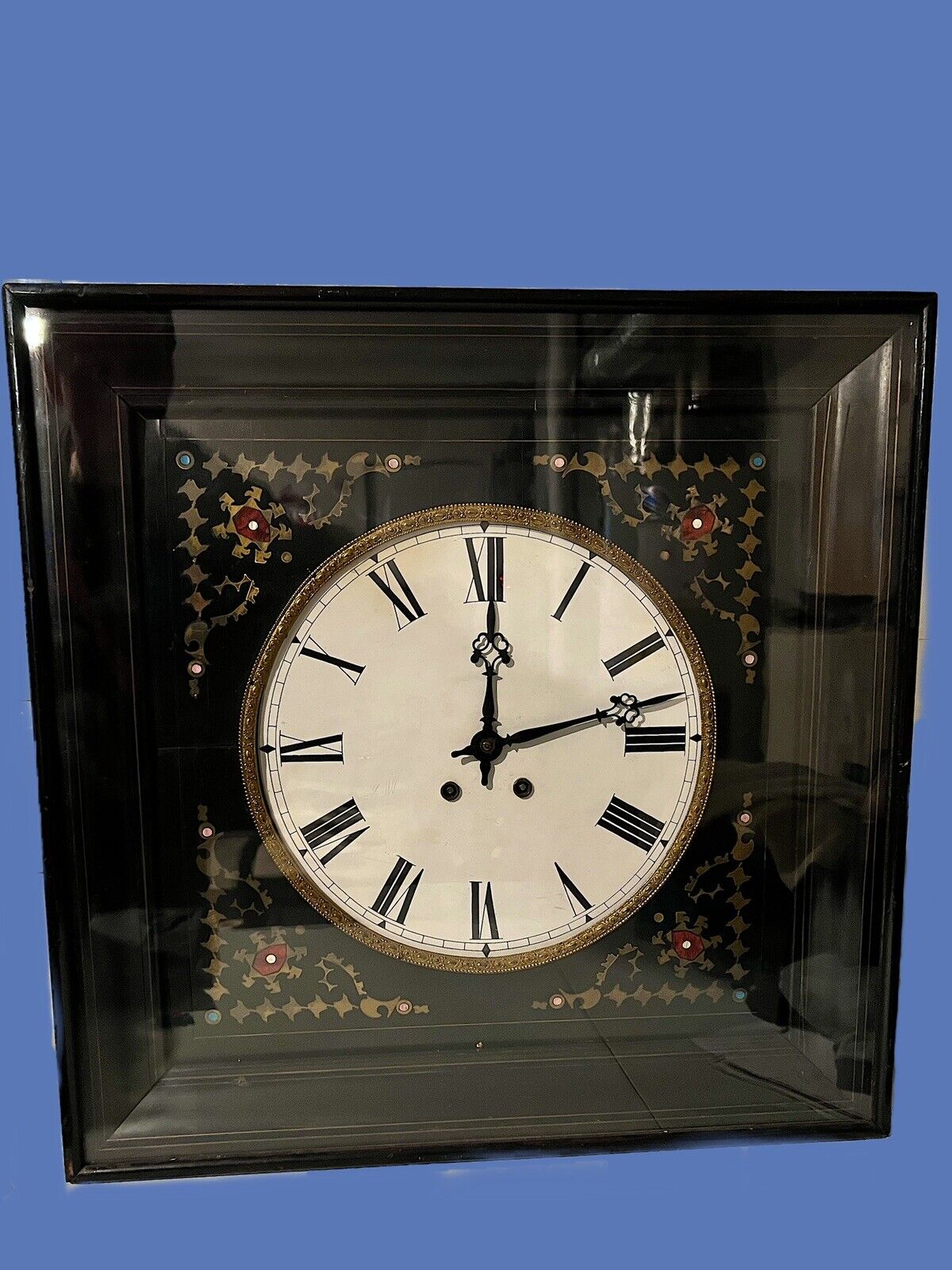 Large 19th Century Napoleon III Boulle Marquetry Wall Clock