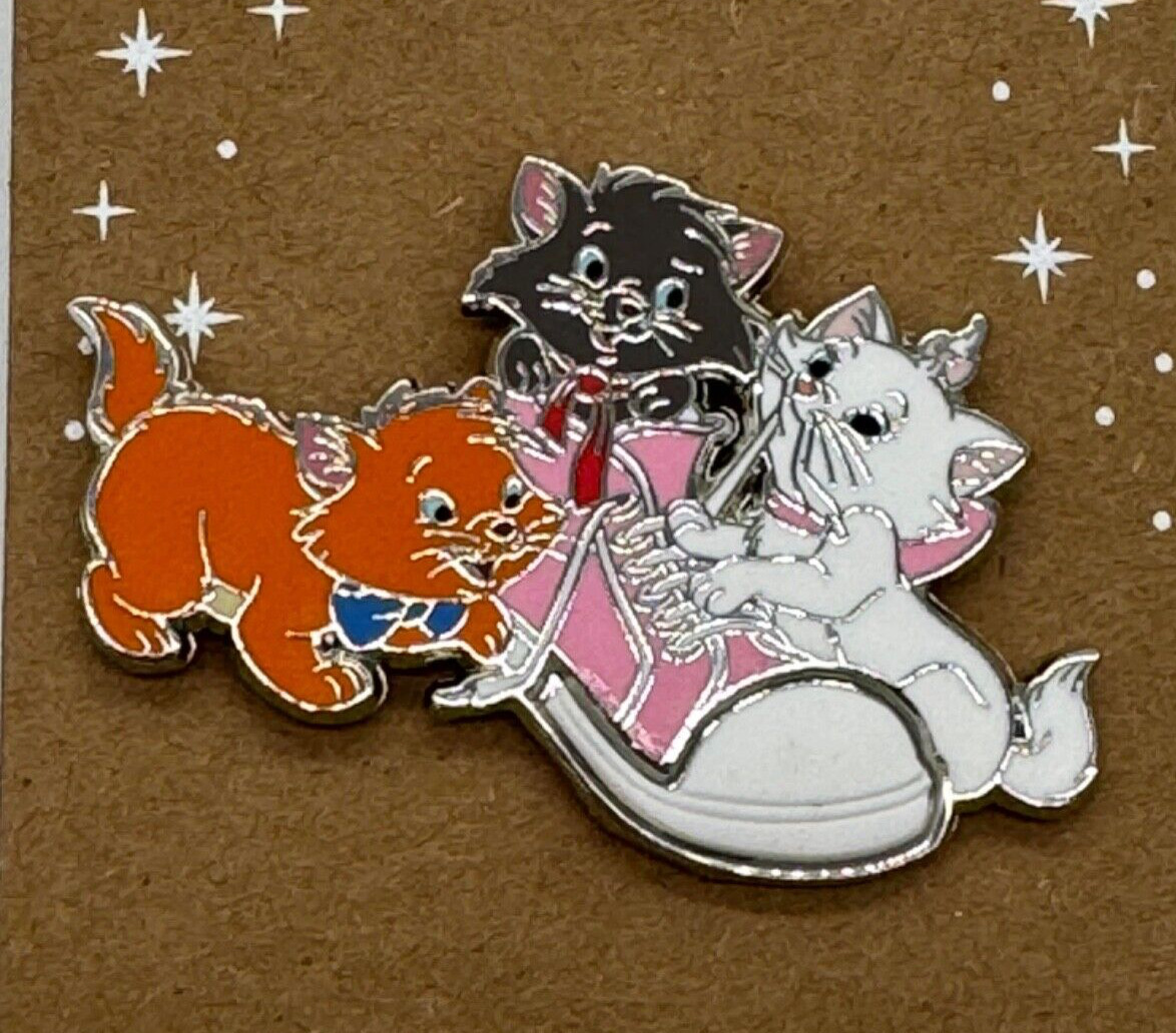 Disney Aristocats Toulouse Berlioz and Marie Shoe Enamel Pin NEW