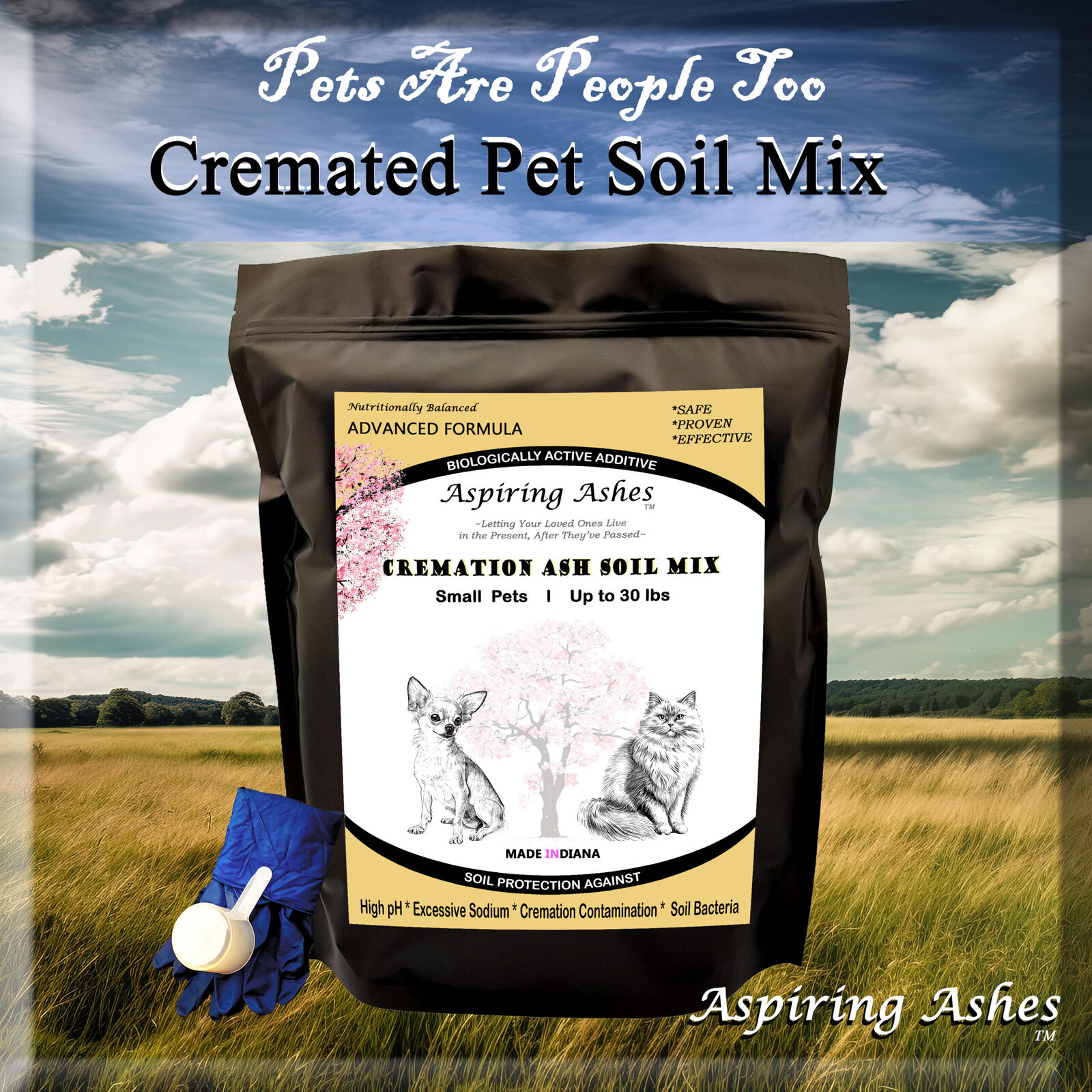 Pet Ashes Memorial Urn Alternative | Cremation SOIL | Pet Ash Kit : Small