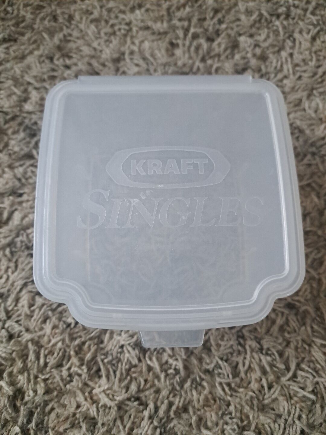 1 Vintage Kraft Cheese Singles Storage Container Clear Plastic Food Storage Box 