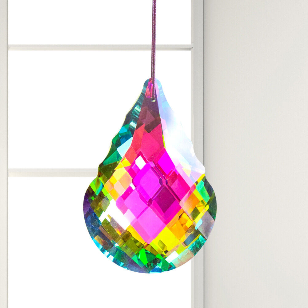 Aurora AB Rainbow Crystal 75 Gourd Faceted Prism Suncatcher Chandelier Pendant