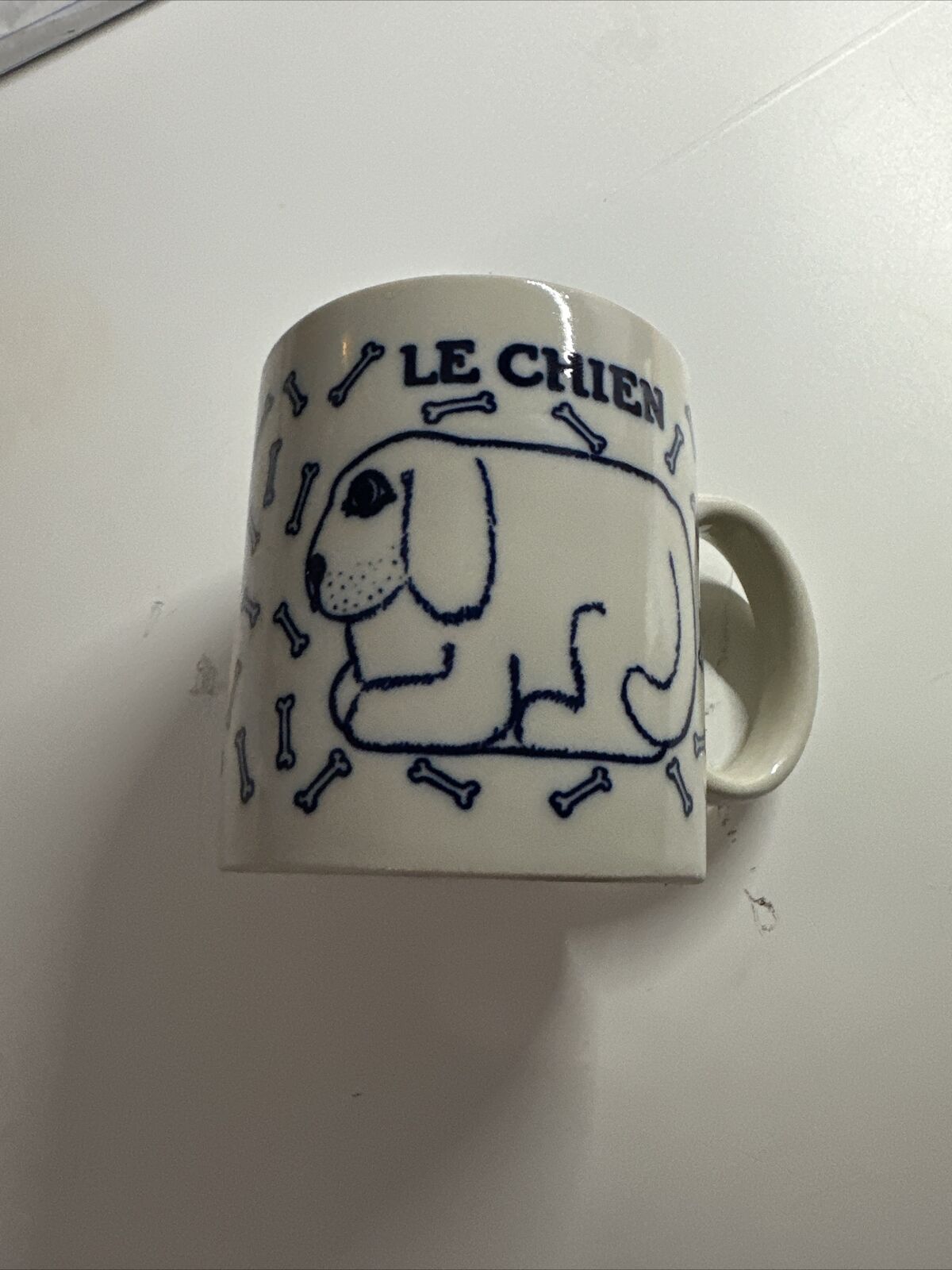 Vintage Japan Taylor & Ng Le Chien (DOG) Coffee Mug Tea Cup Blue 1978