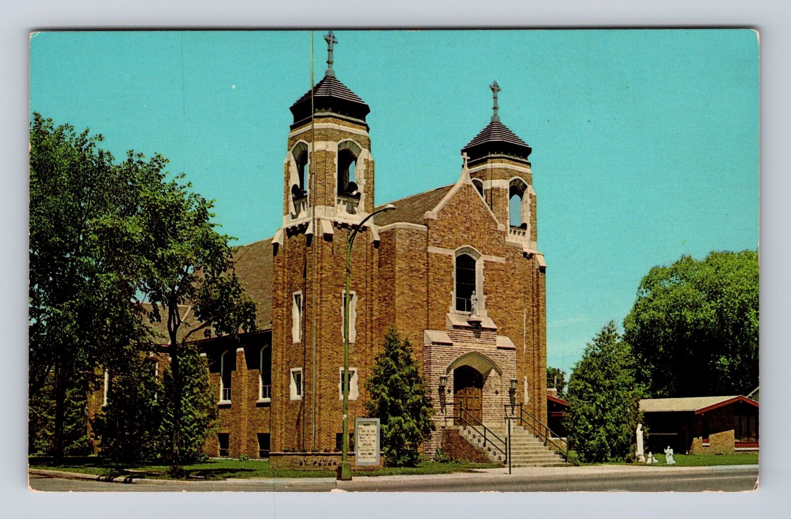 Eagle River WI-Wisconsin, St Peter Catholic Church, Religion, Vintage Postcard
