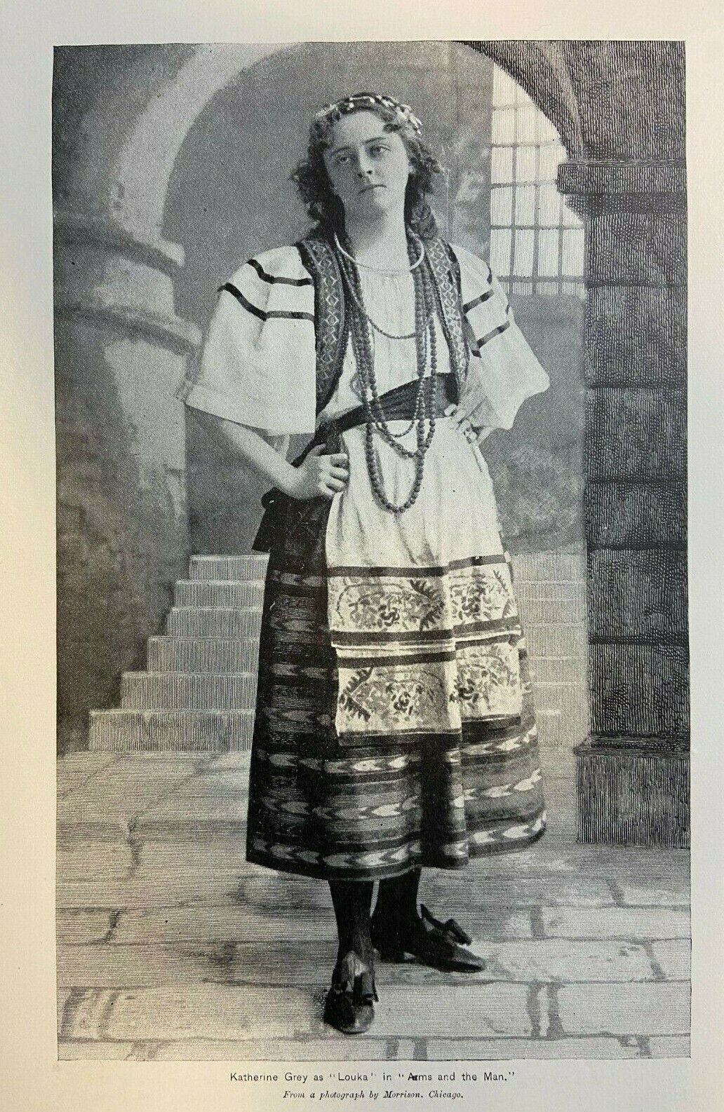 1895 Vintage Magazine Illustration Actress Katherine Grey