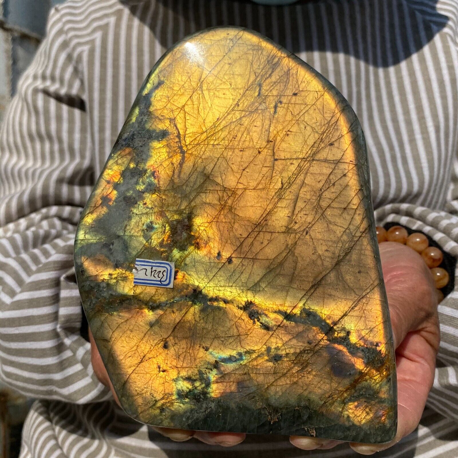 4.9lb Large Nice Natural Flash Gold Labradorite Crystal Rock Rough Specimen