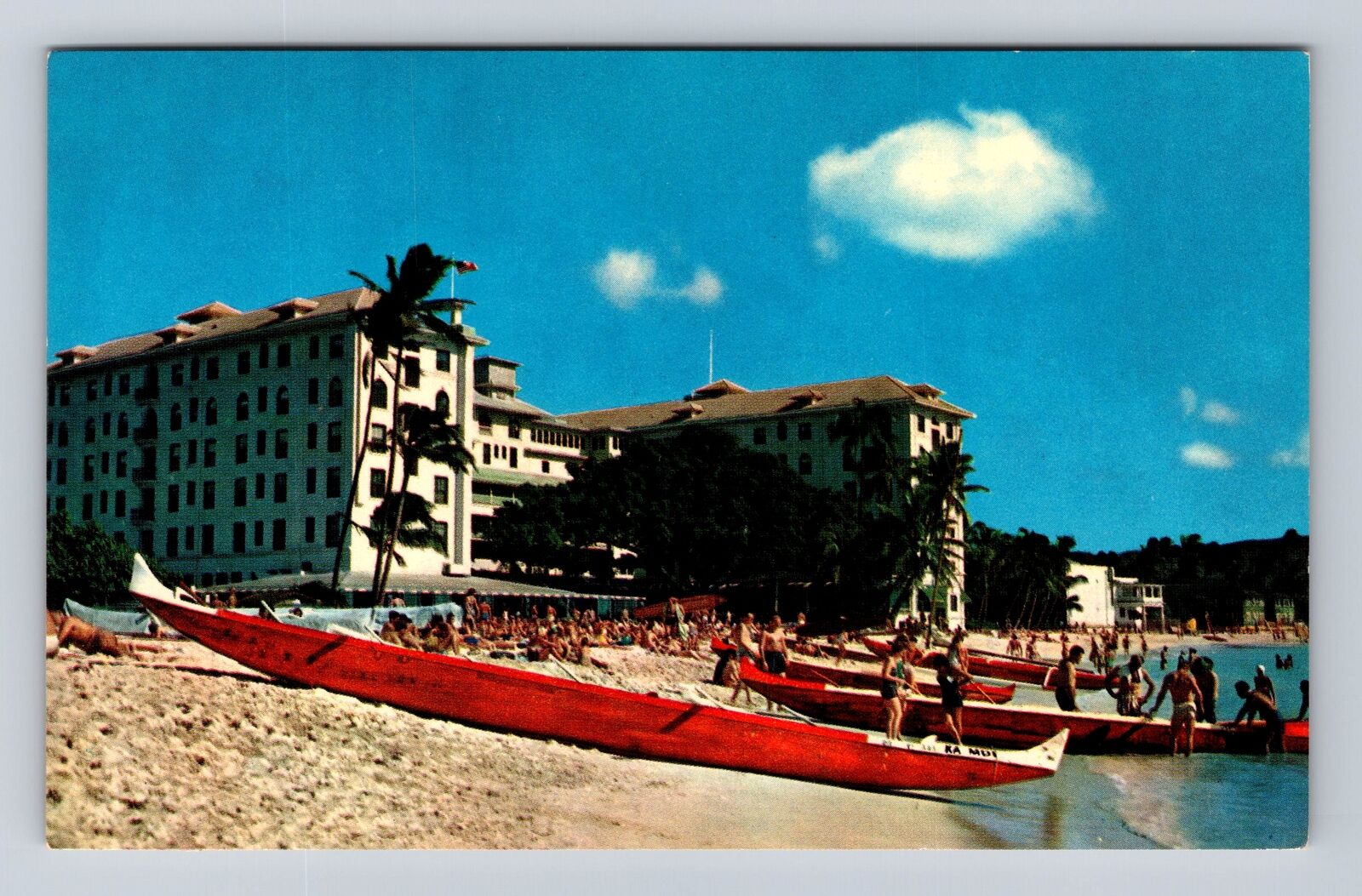 Waikiki HI-Hawaii, Moana Hotel on Beach, Advertising, Antique Vintage Postcard