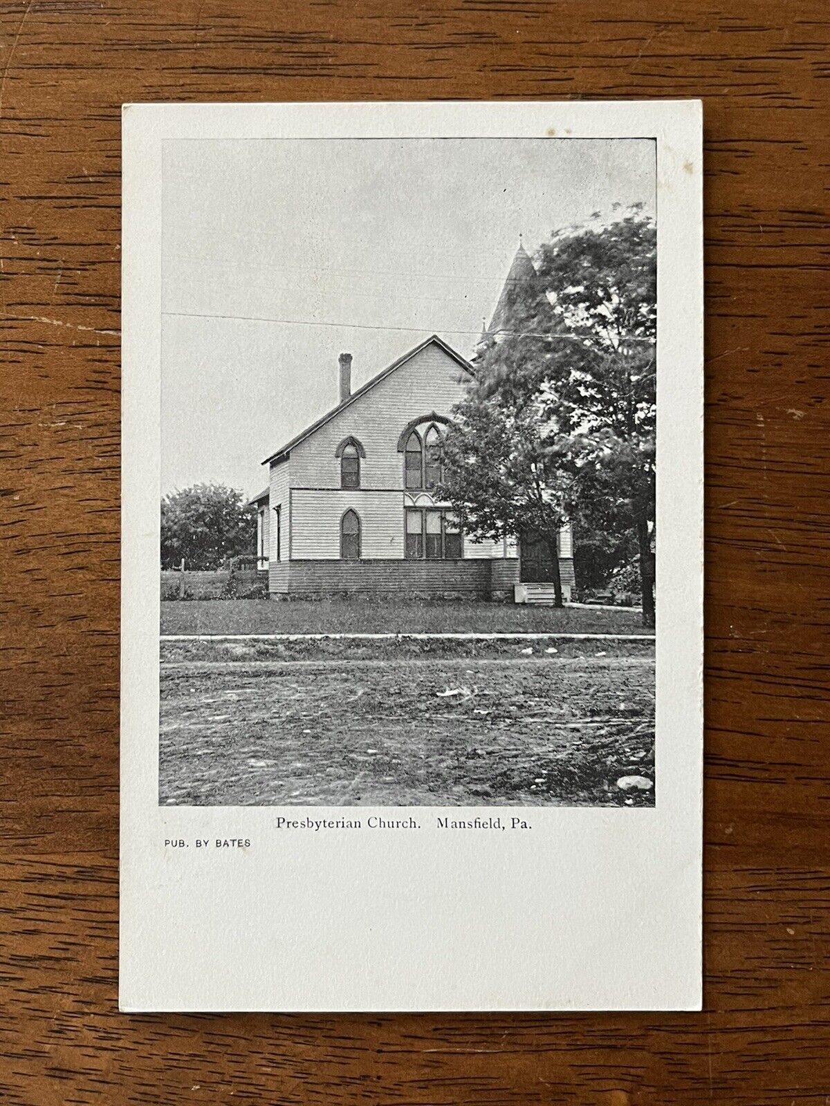 Presbyterian Church  Photo Postcard Mansfield PA Bates Unposted B&W