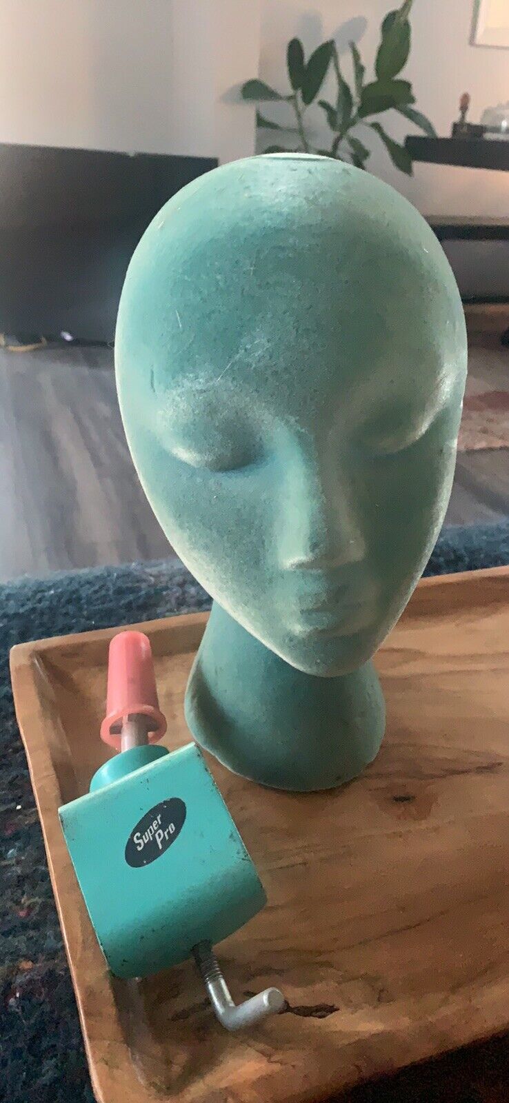 Super Pro Millinars Hat Makers Table Clamp Vintage Turquoise and Mannequin Rare