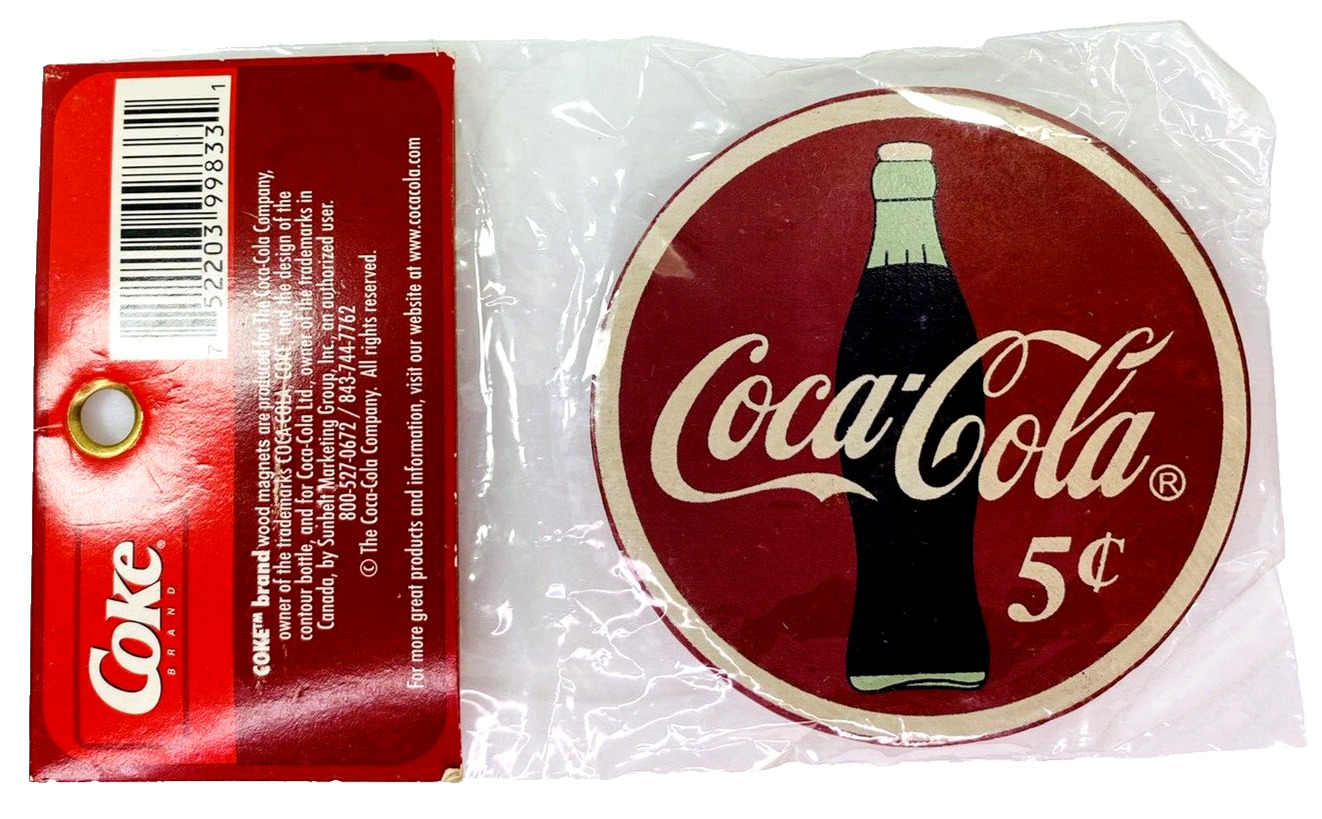 NIP Coke Coca-Cola Deluxe Wood Fridge Magnet 3
