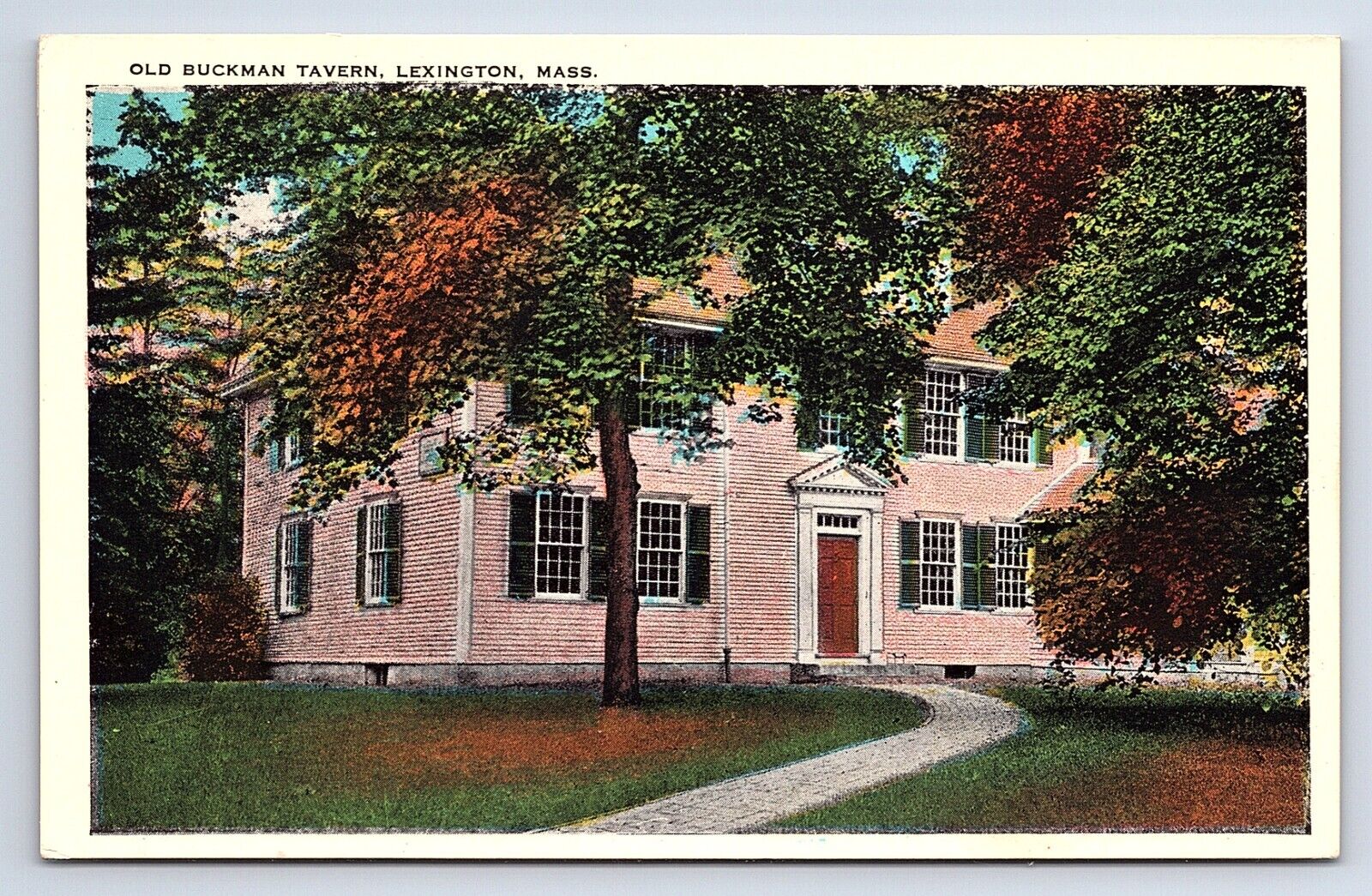 Postcard Old Buckman Tavern Lexington Massachusetts MA