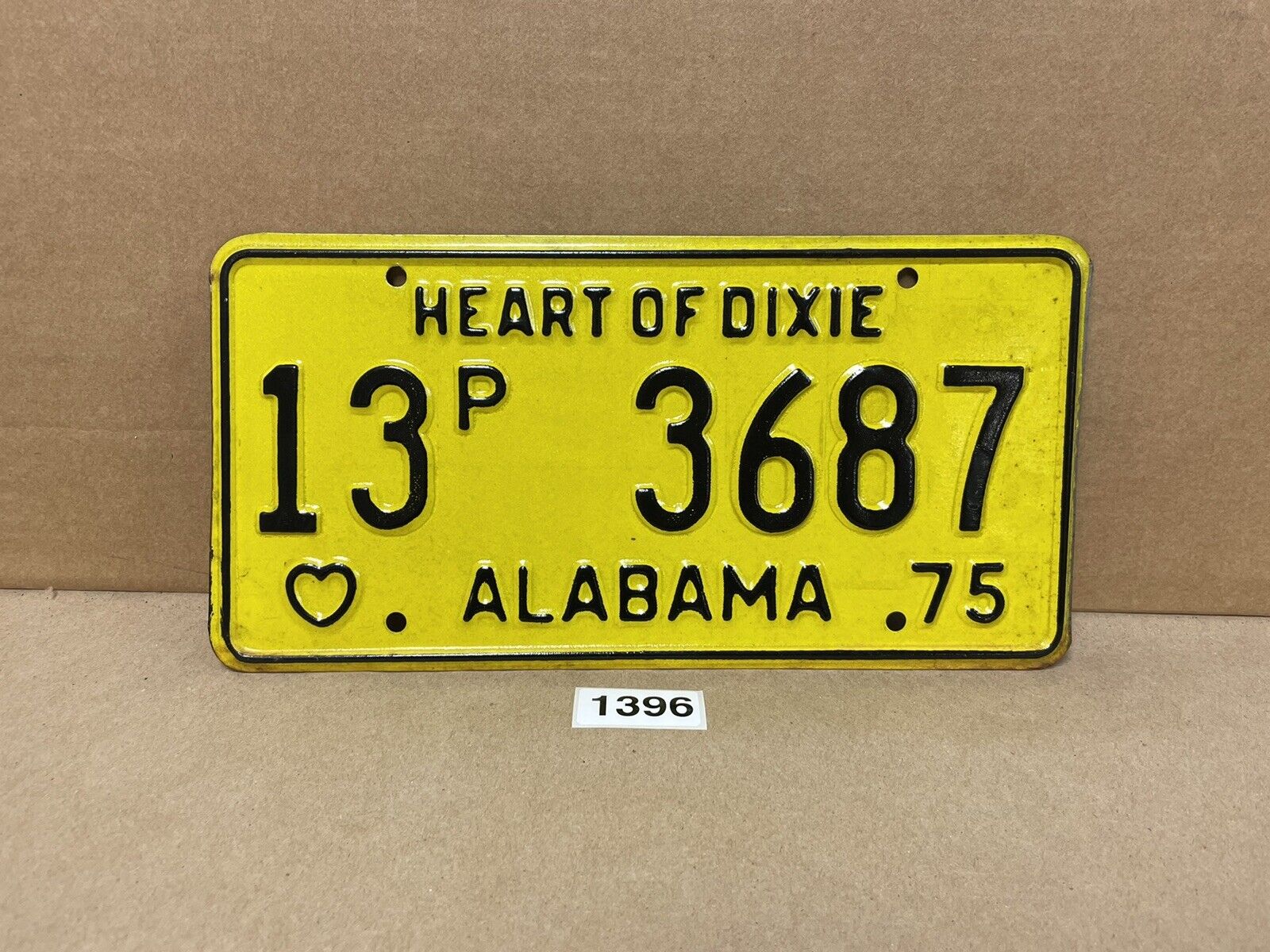 1975 Alabama State License Plate CHEROKEE COUNTY Heart Of Dixie