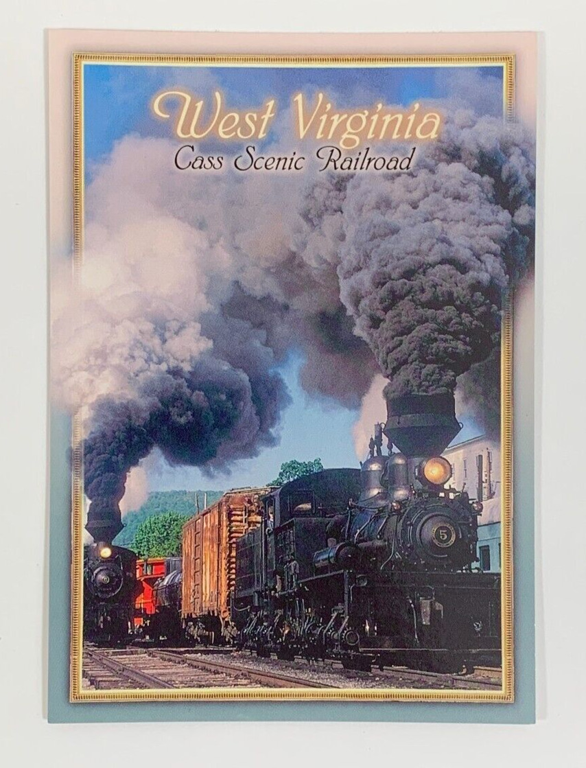 Shay Steam Locomotives 6 & 5 at Cass Scenic Railroad West Virginia Postcard