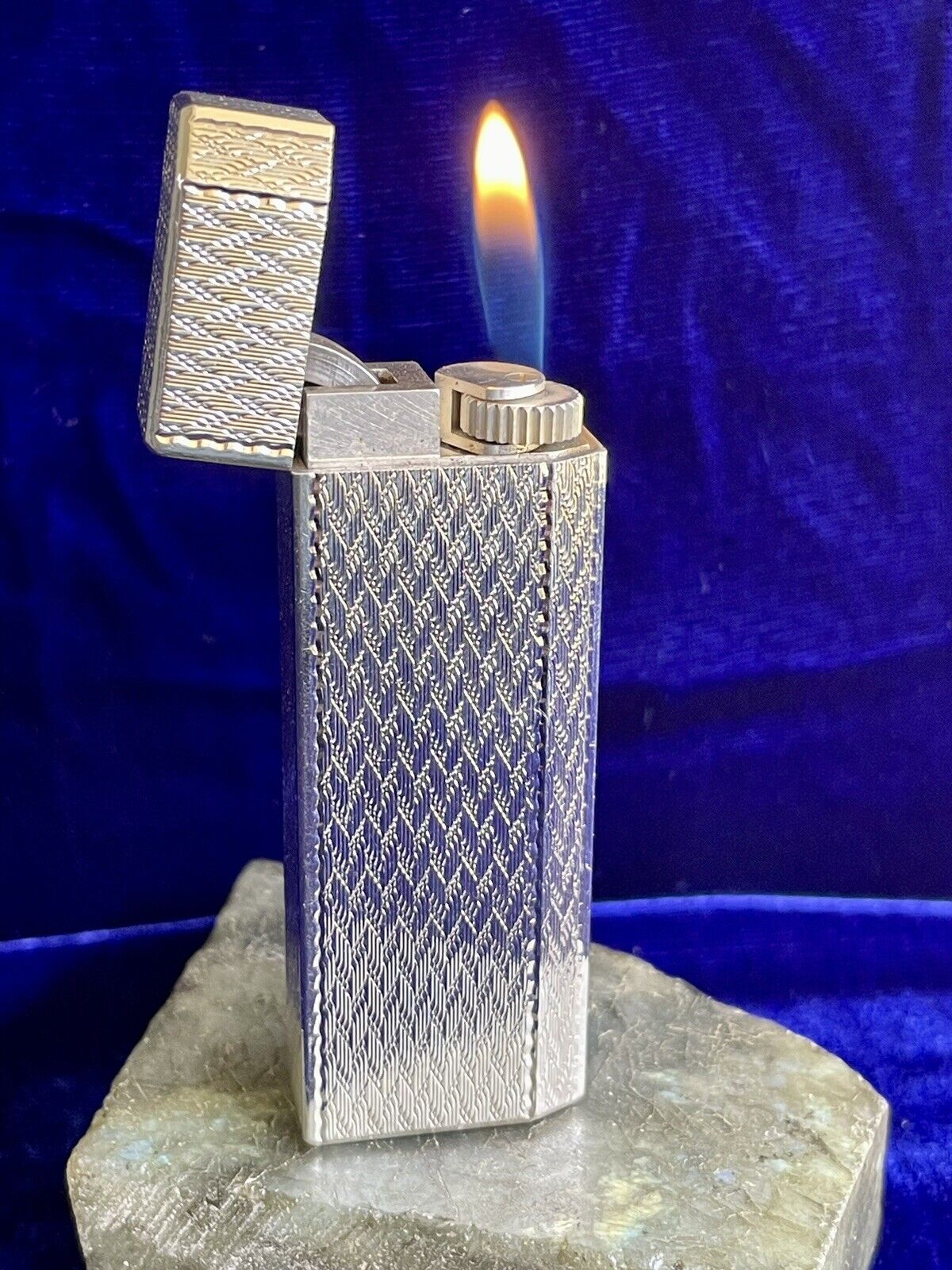 Cartier Lighter Pentagon Silver Full Working Mint Condition 1 Year Warranty