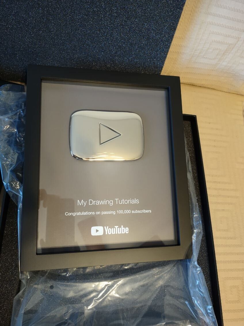 AUTHENTIC YOUTUBE SILVER PLAY BUTTON 100K AWARD, RARE, BRAND NEW