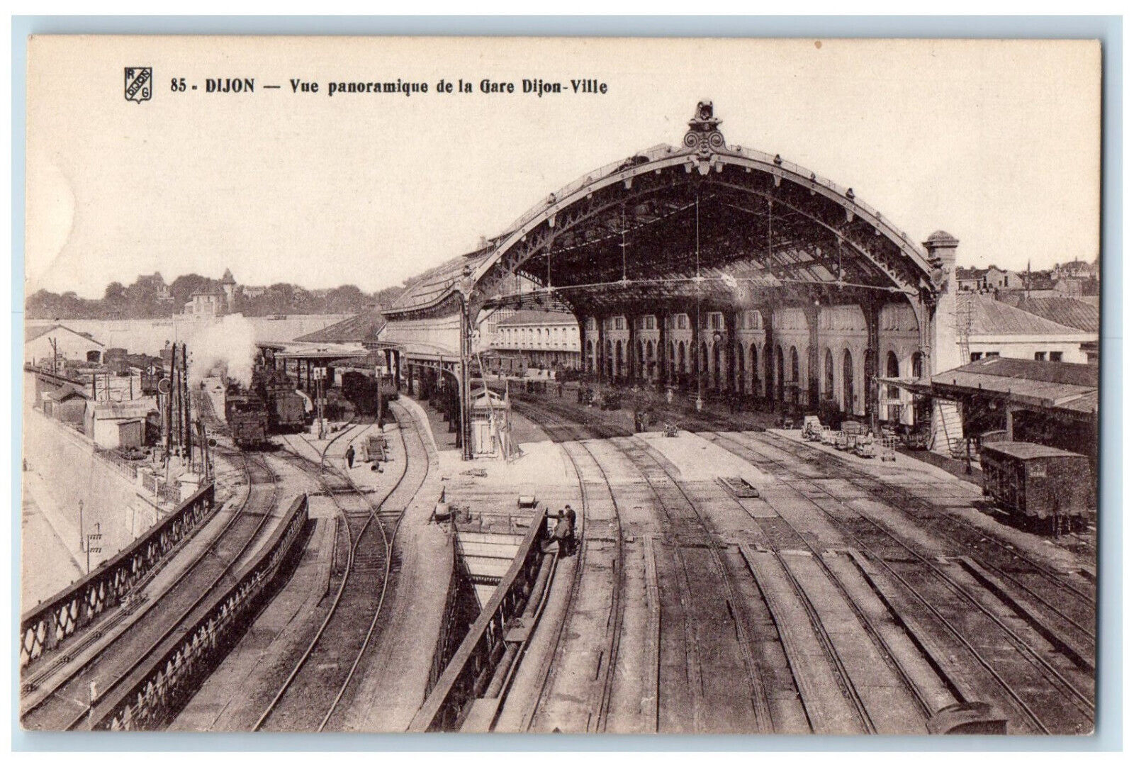 c1920's Panoramic View Of The Dijon-Ville Station Dijon France Postcard