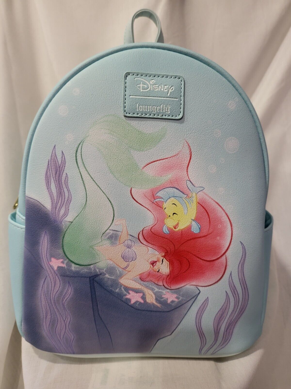 Loungefly Disney The Little Mermaid Ariel & Flounder Giggles Mini Backpack *NEW*