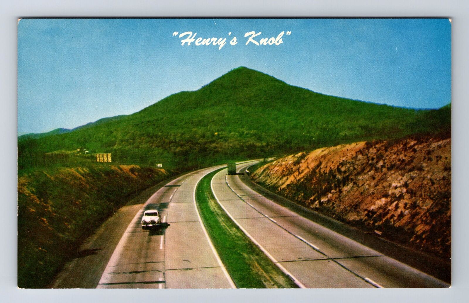 PA-Pennsylvania, Pennsylvania Turnpike, Henry\'s Knob, Vintage Souvenir Postcard