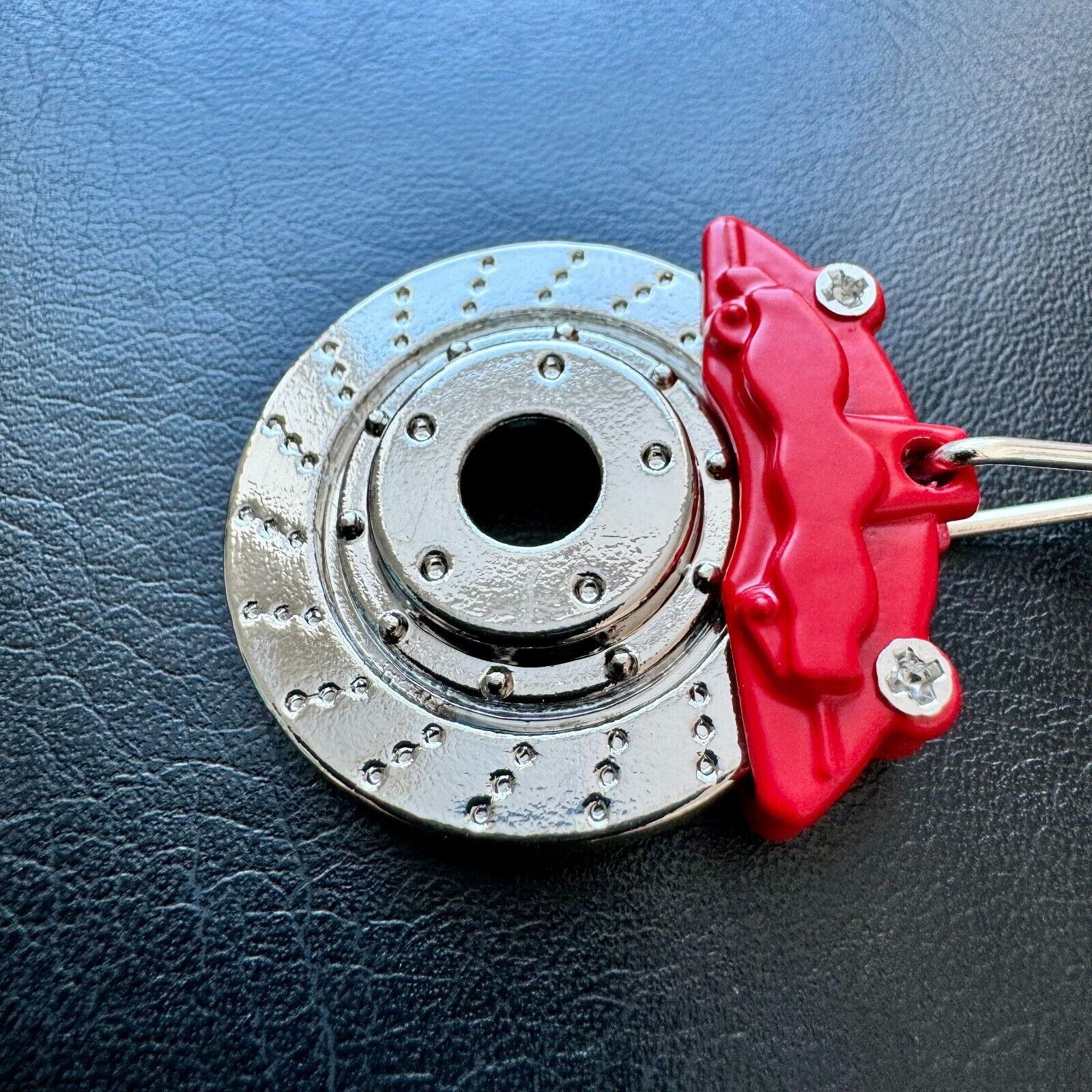 Fun Brake Rotor & Caliper Keychain - Red Caliper, Great Gift, Car Enthusiast