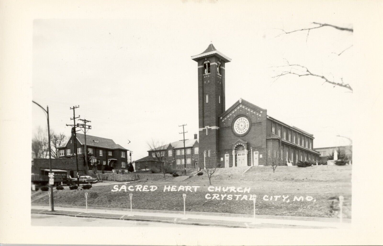 Sacred Heart Church, Crystal City, Mo. Missouri Real Photo Postcard