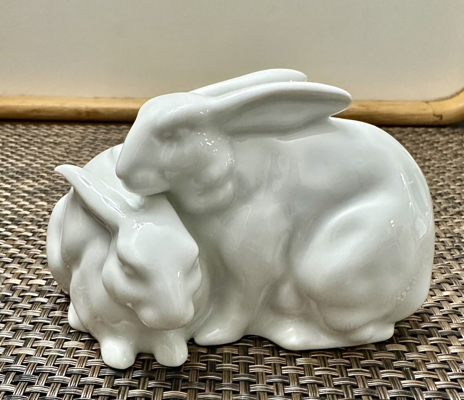Gerold Porzellan Bavaria Porcelain Bunny Rabbits Figurine Made in West Germany
