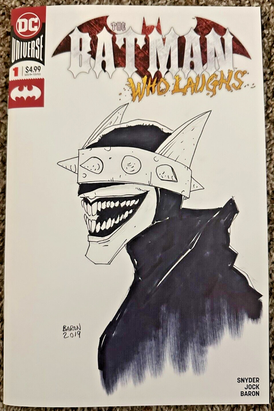 THE BATMAN WHO LAUGHS #1 Colorist David Baron Convention Cover Sketch 2019 ECCC