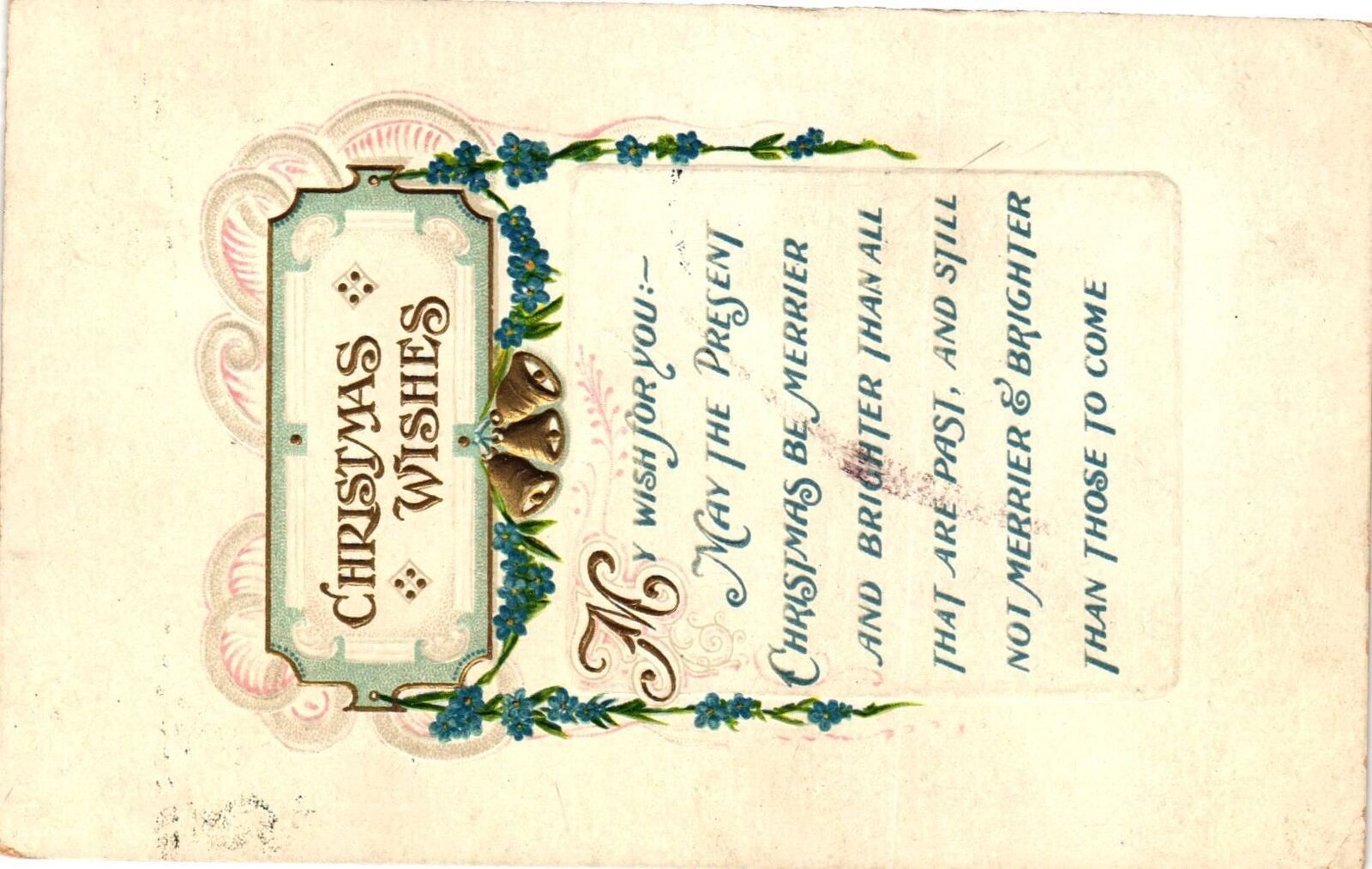 Vintage Postcard- Christmas Wishes, Wish for you