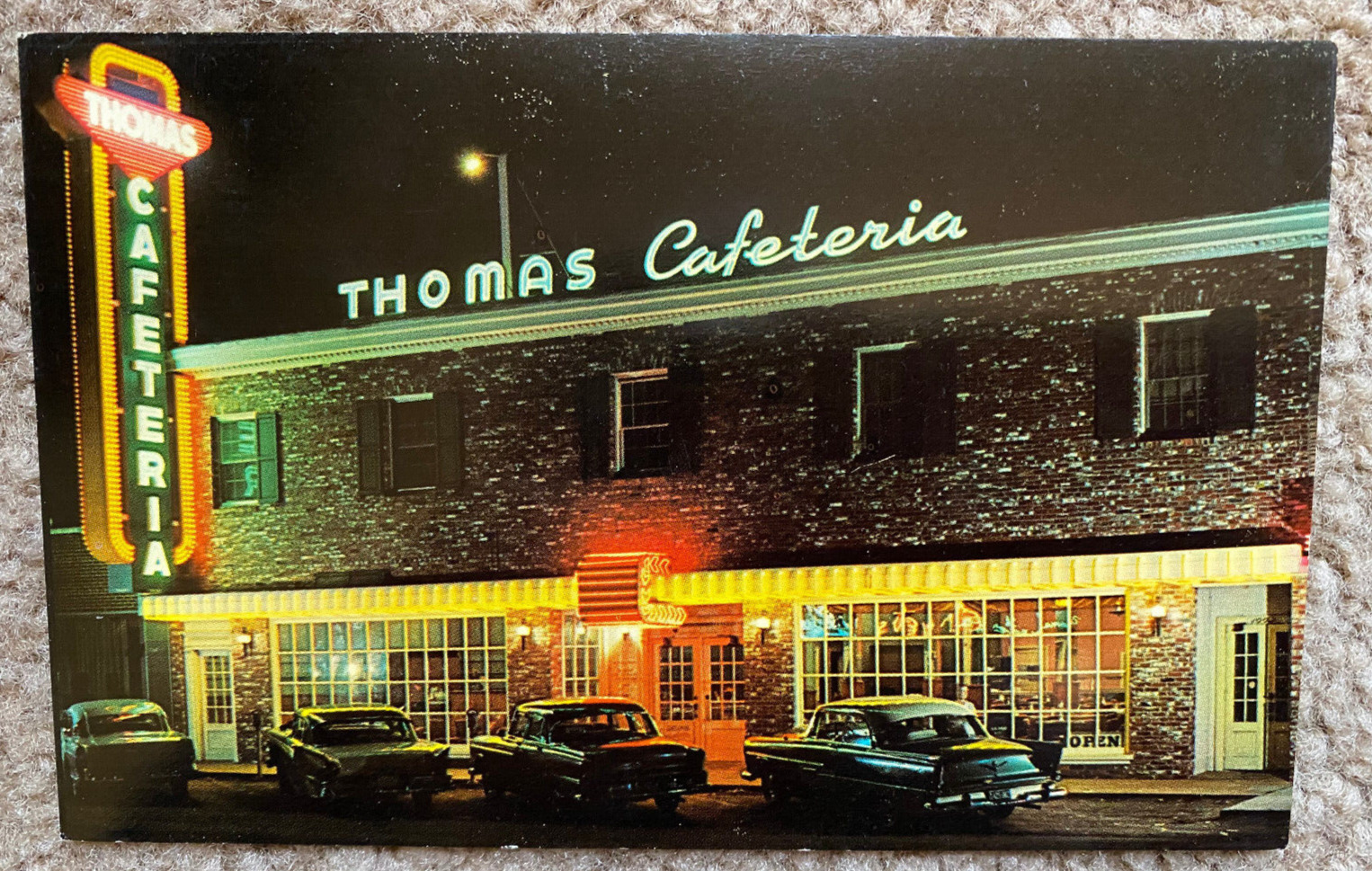 1950\'s Thomas Cafeteria, Myrtle Beach, SC Postcard - Neon Sign