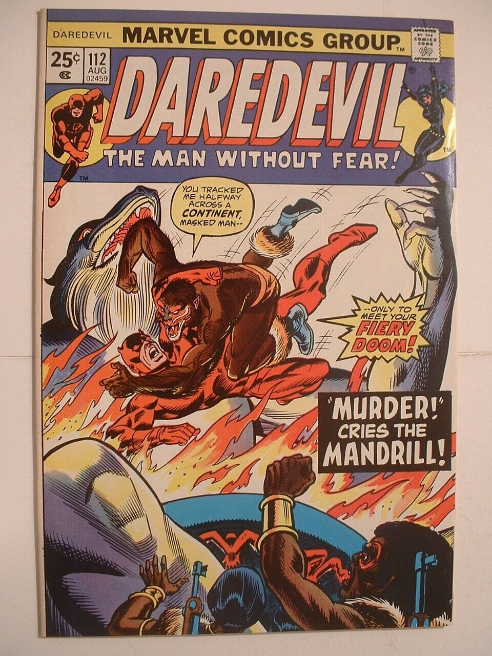 Daredevil #112 - Marvel 1974 – Mandrill Mutters “Murder” Mercy