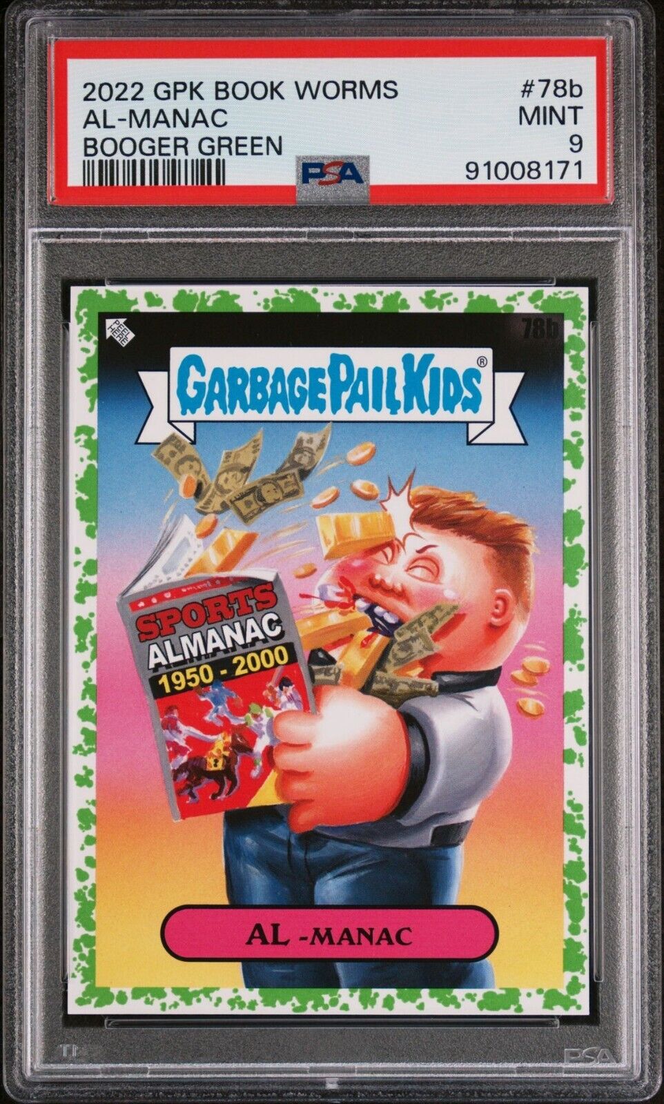 2022 Topps GPK Book Worms Al-Manac #78b Booger Green Back To The Future PSA 9