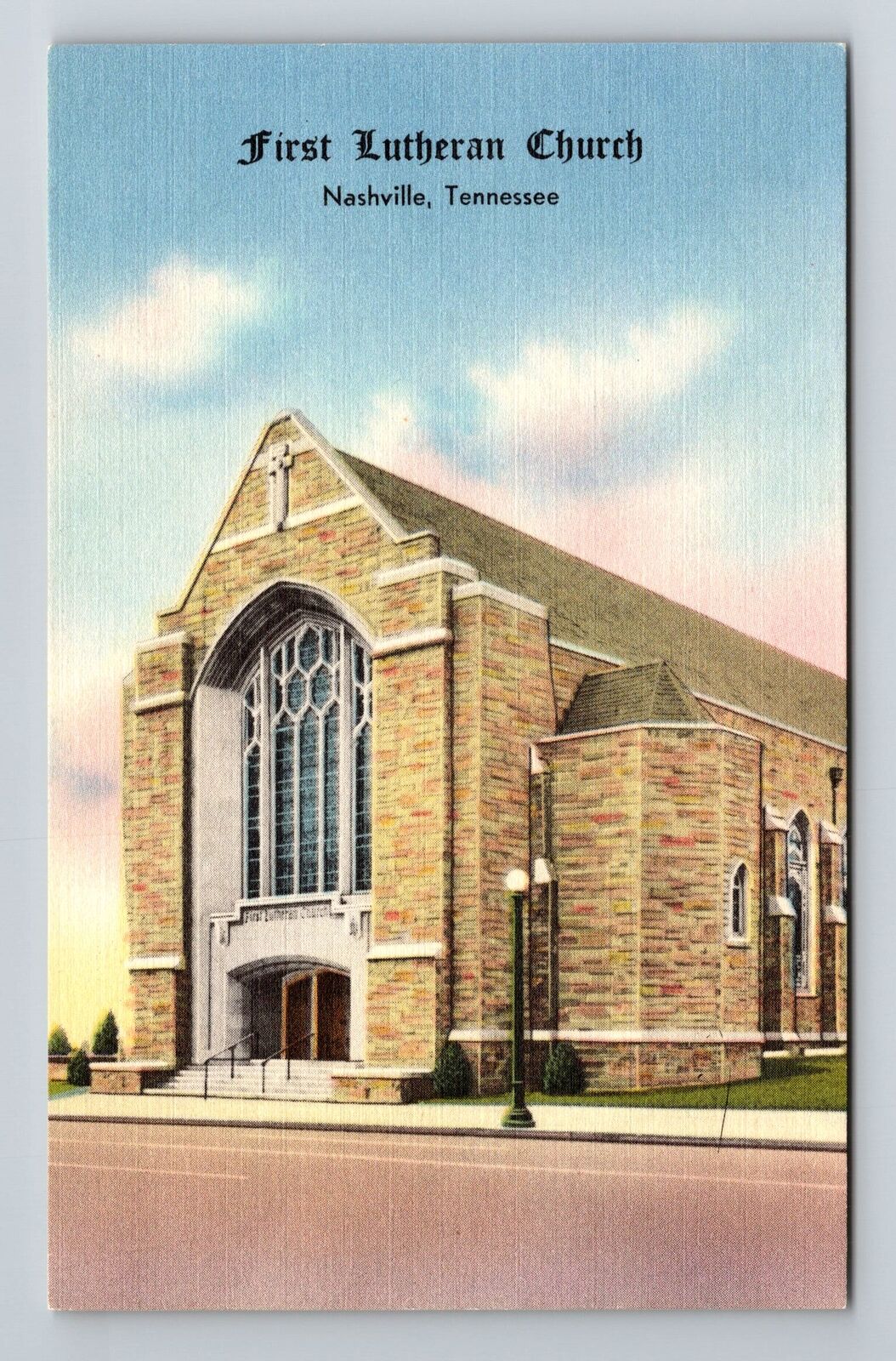 Nashville TN-Tennessee, First Lutheran Church Vintage Souvenir Postcard