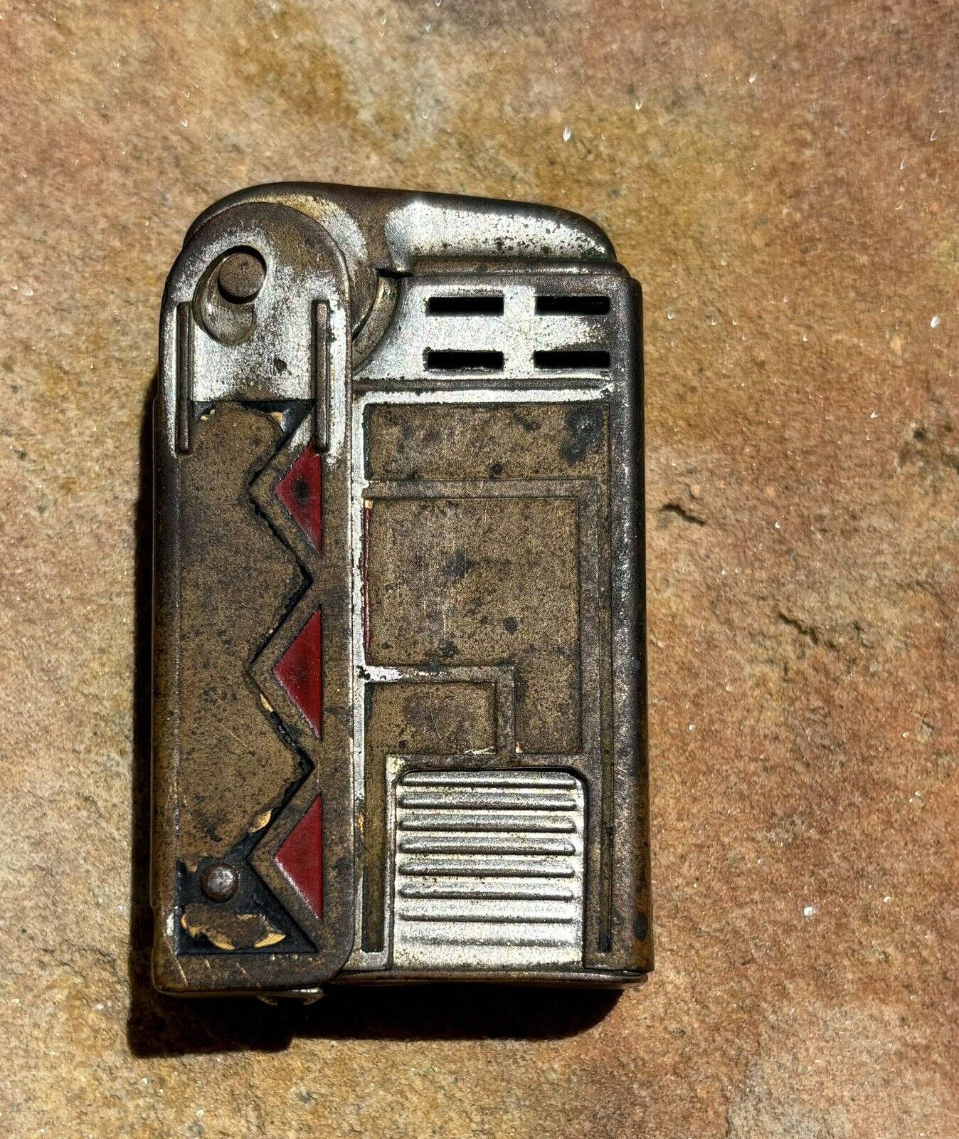 Vintage Regens Squeeze Art Deco Lighter Made In USA. RARE #1896140 Not Working