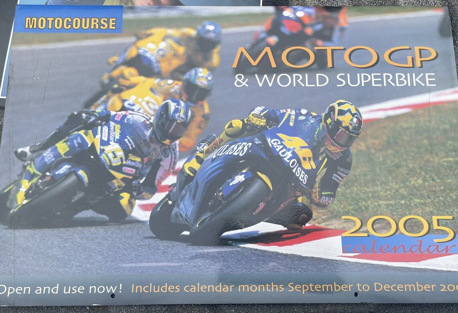 2005 MOTOGP & WORLD SUPERBIKE CALENDAR YAMAHA DUCATI KAWASAKI MOTORCYCLE G