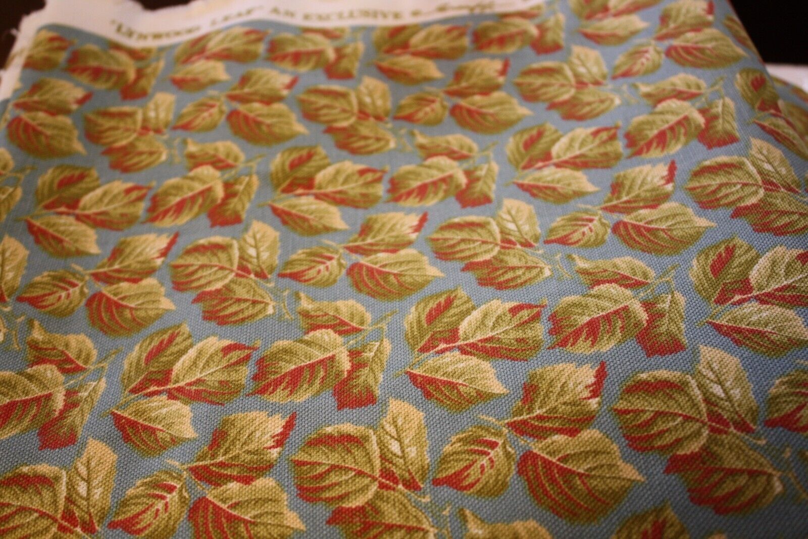 Vintage Greeff Lynwood Leaf fabric 10 yds x 56\