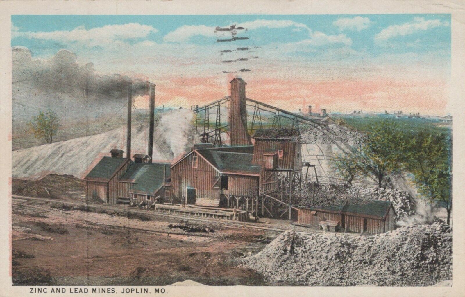 Zinc And Lead Mines Joplin Missouri Posted Vintage White Border Post Card 