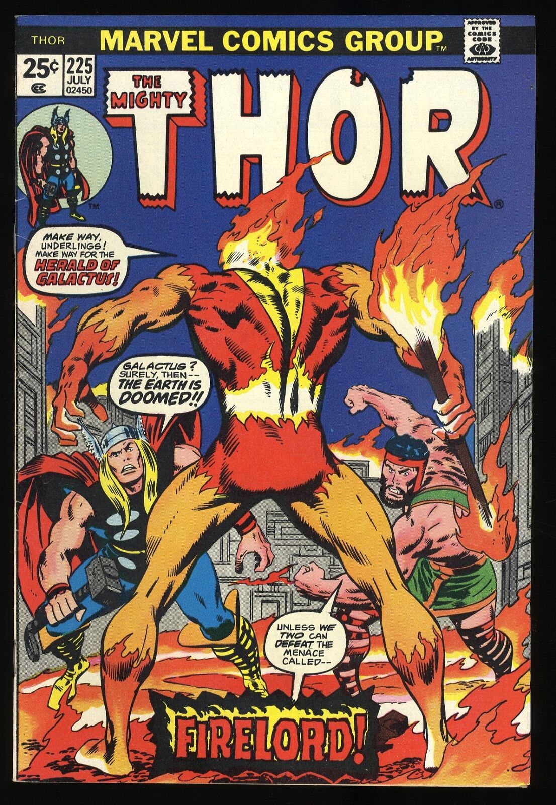 Thor #225 VF- 7.5 1st Appearance of Firelord John Buscema Cover Marvel 1974