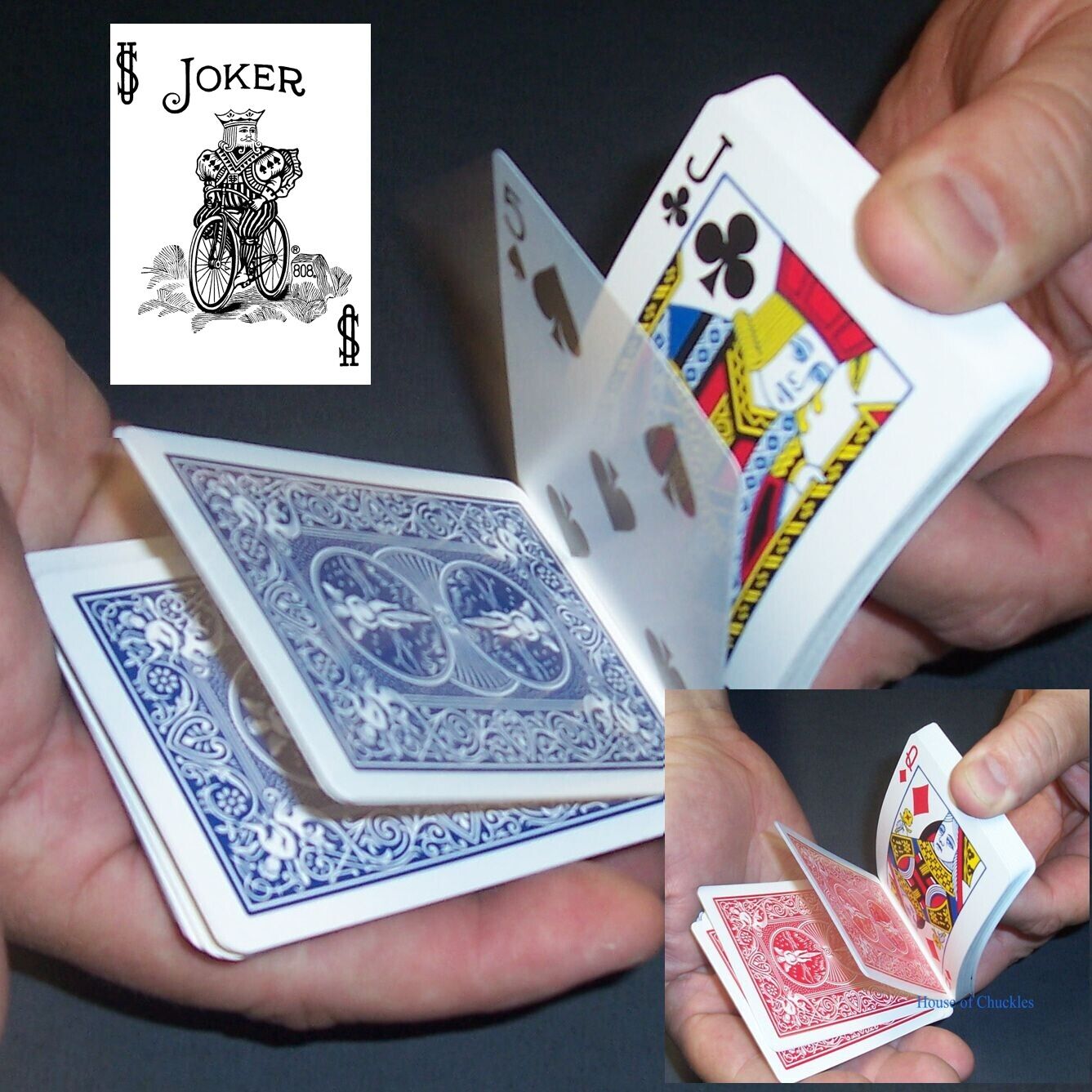 Svengali Black White Joker Deck - Red Bicycle Back - Magic Playing Card Trick
