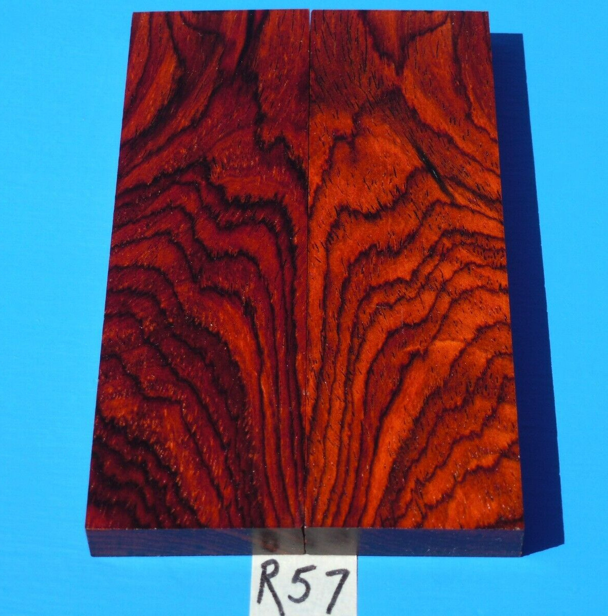 1 PAIR FIGURED COCOBOLO KNIFE SCALES~5/16\