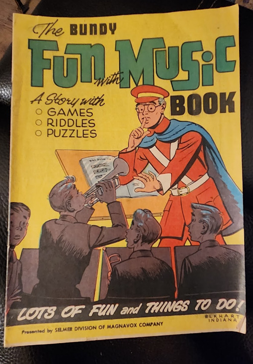 Vintage The Bundy Fun with Music Book 1962 Cartoon H. & A. Selmer Elkhart Ind.
