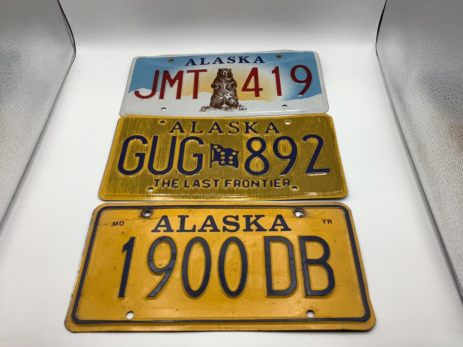 Lot of 3 Alaska License Plates Standing Bear & Last Frontier