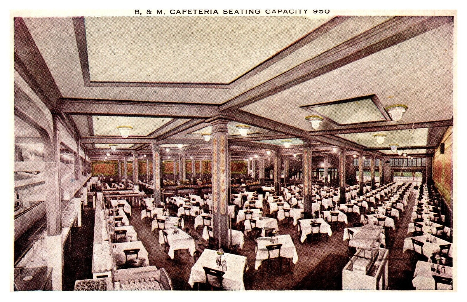 postcard B & M cafeteria seating capacity 950 Los Angeles California 5302