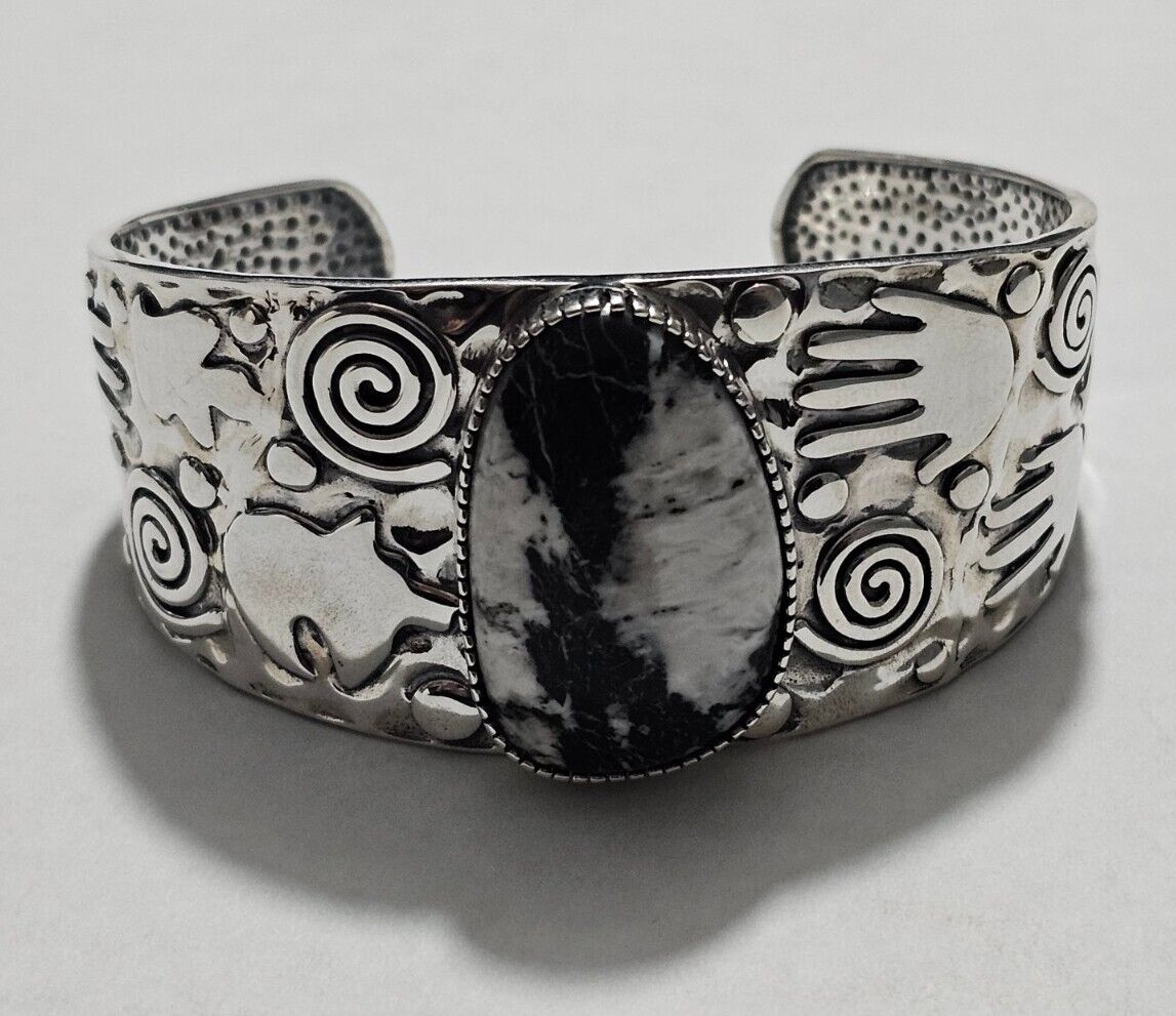 Sterling Silver Cuff Bracelet White Buffalo Native American Shop Lc 7619362