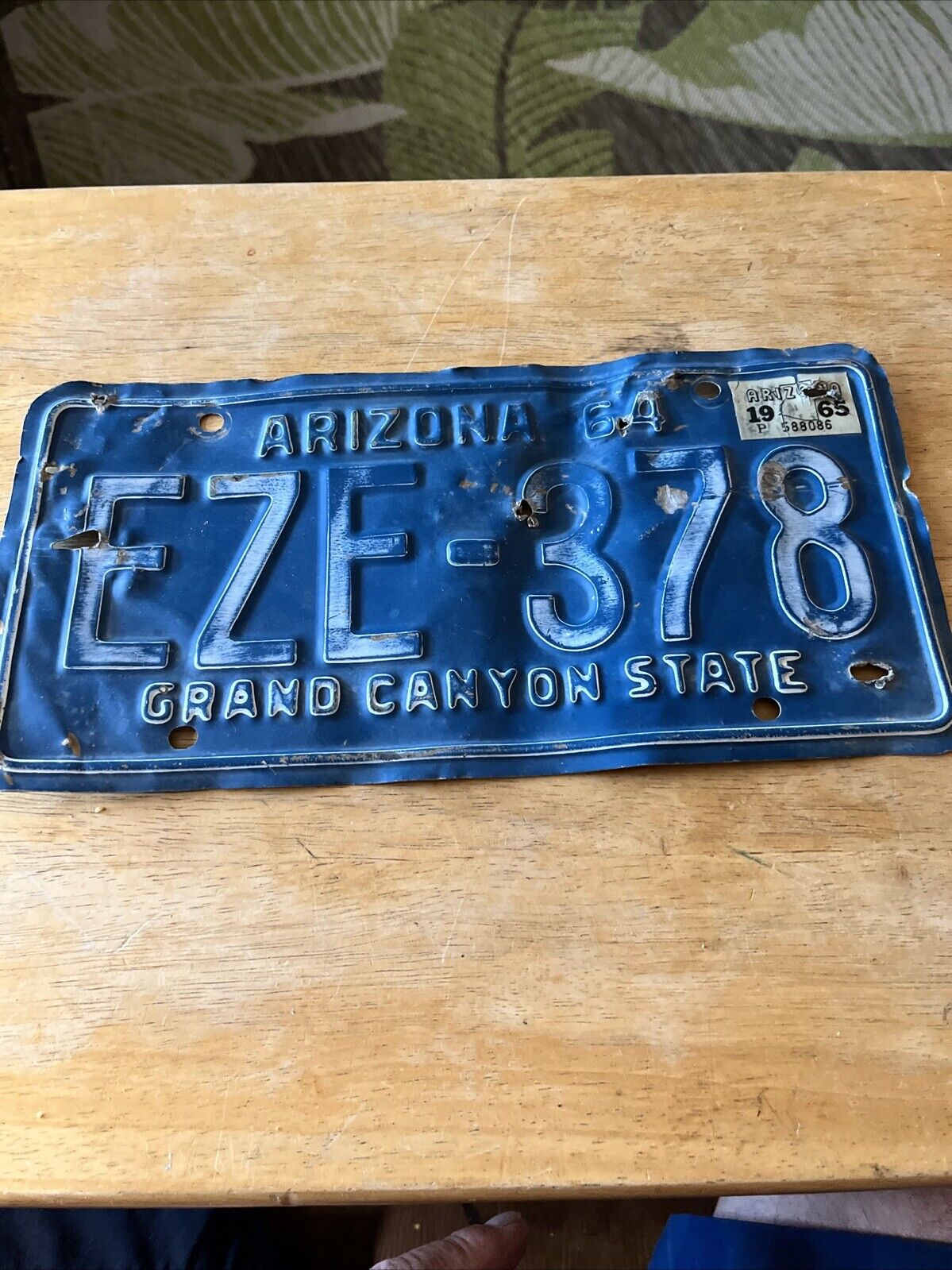 1964 ARIZONA  License Plate ** Barry Goldwater ** \'EzE 378** GRAND CANYON STATE