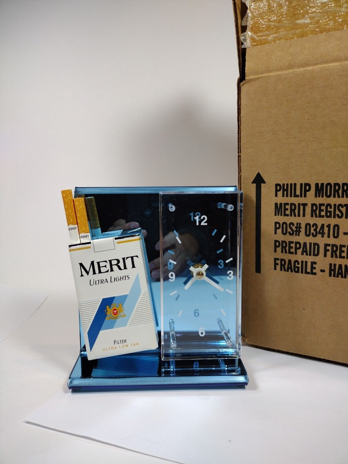 Merit Ultra Lights Cigarette Promotional Clock Store Piece NEW BEAUTIFUL & RARE