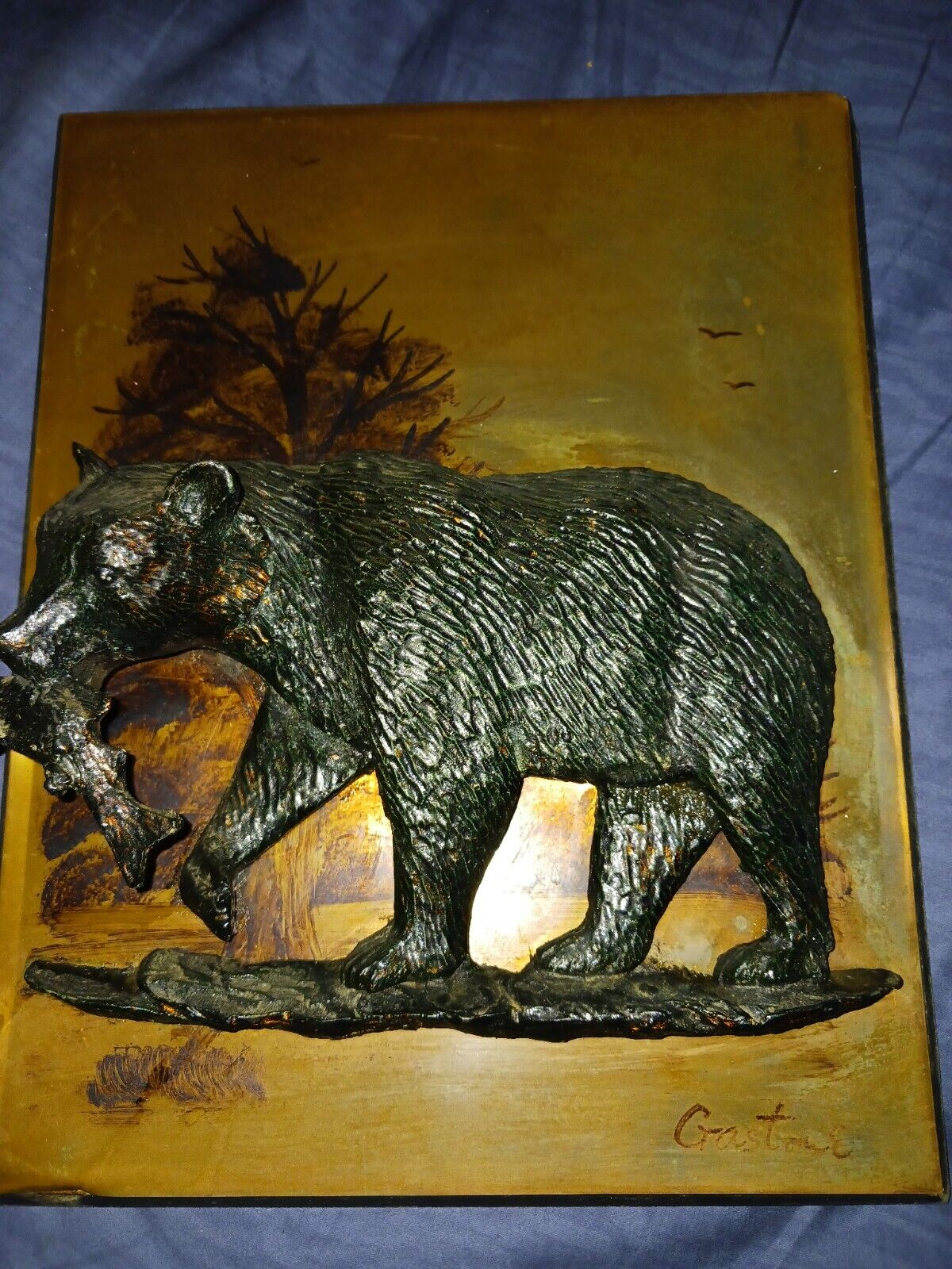 Vinatage ~ Copper Bear ~Wall Art ~ Beautiful Africa ~ Signed Gastone 10x13