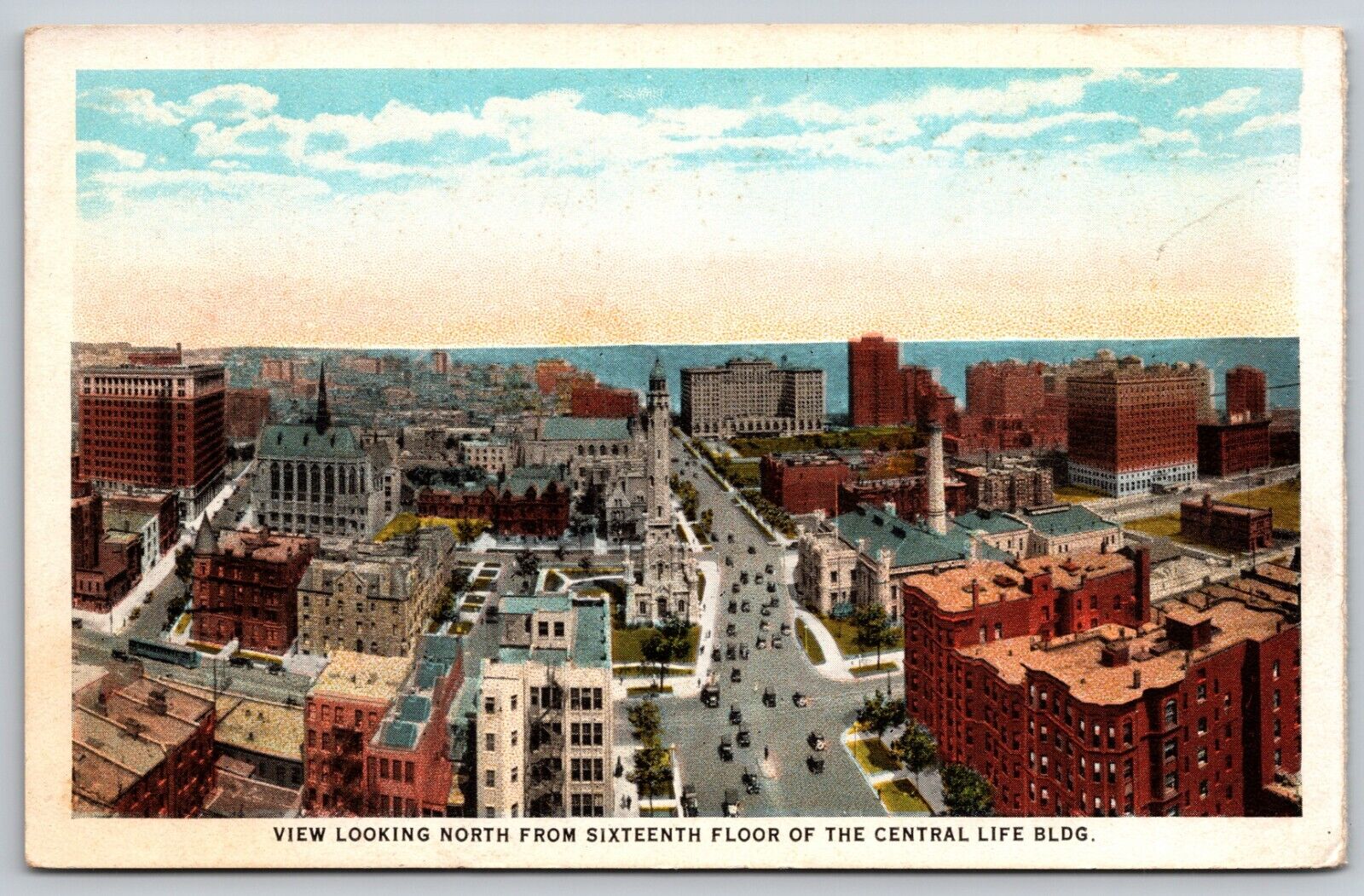 View North from Central Life Building - Chicago Illinois - 1924 Postcard
