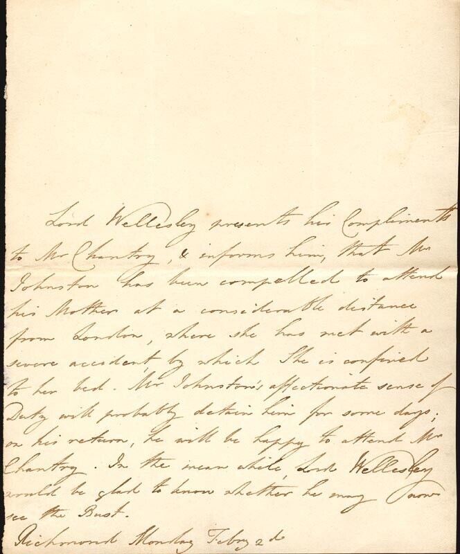 MARQUIS OF WELLESLEY - THIRD PERSON AUTOGRAPH LETTER 2/2