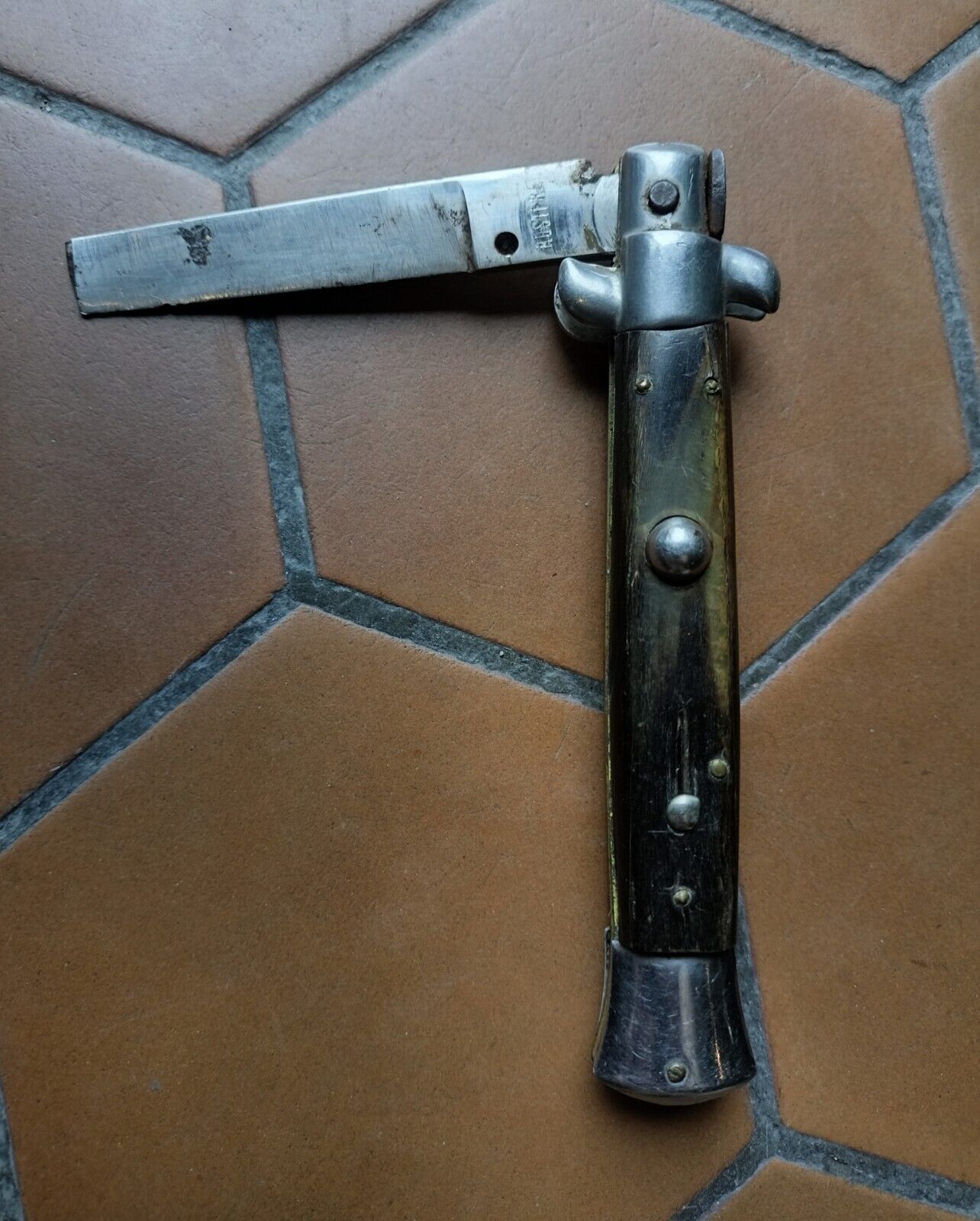 Rare Antique System Folding Knife, Horn Handle. Restoring Blade... 