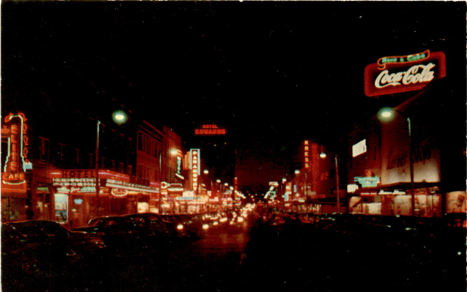 Capitol Street, Jackson, Mississippi, vibrant lights, bustling Postcard