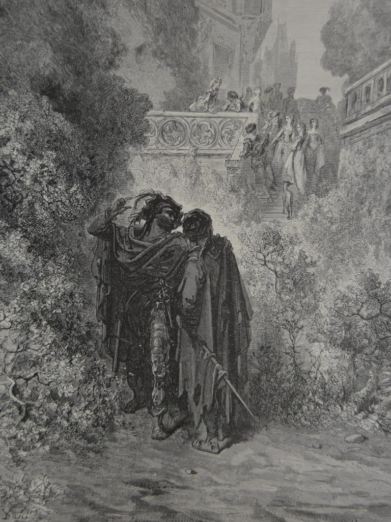 Aesop Fables Fox and the Grapes 1880 Antique Gustave Dore Art Print