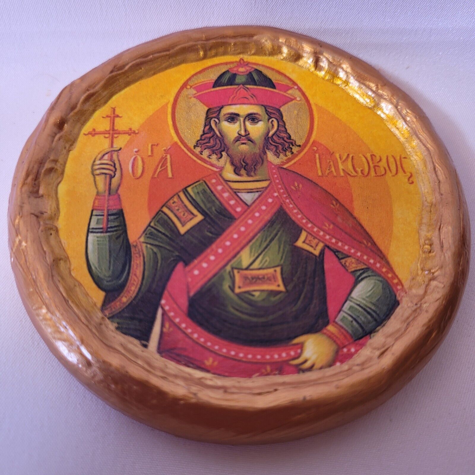 Saint Jacob  Catholic & Byzantine Greek Orthodox Round Icon